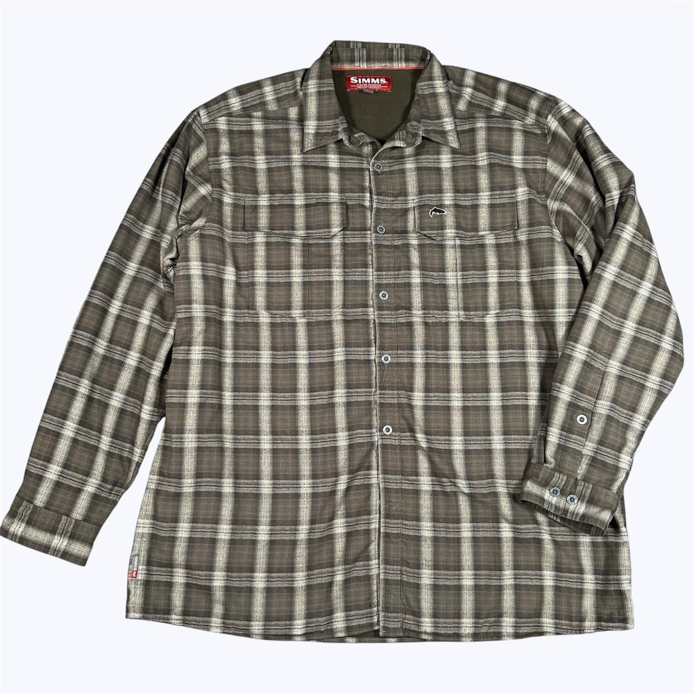 Simms Guide Series Fleece Lined Flannel Shirt Jacket  2XL Cold Weather Shacket